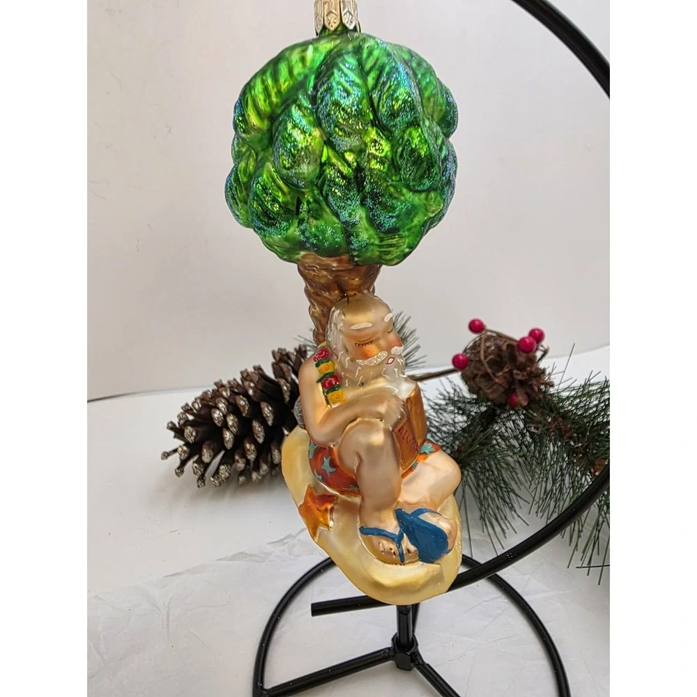 Christopher Radko Holiday Dreamin Santa Palm Tree Christmas Ornament 6